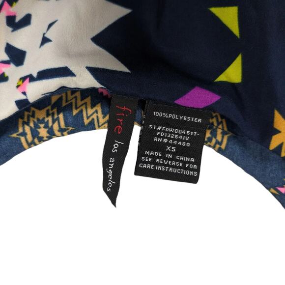 FIRE Los Angeles Women's XS Boho Aztec Print Long Maxi Dress, Spaghetti Strap - Picture 4 of 4